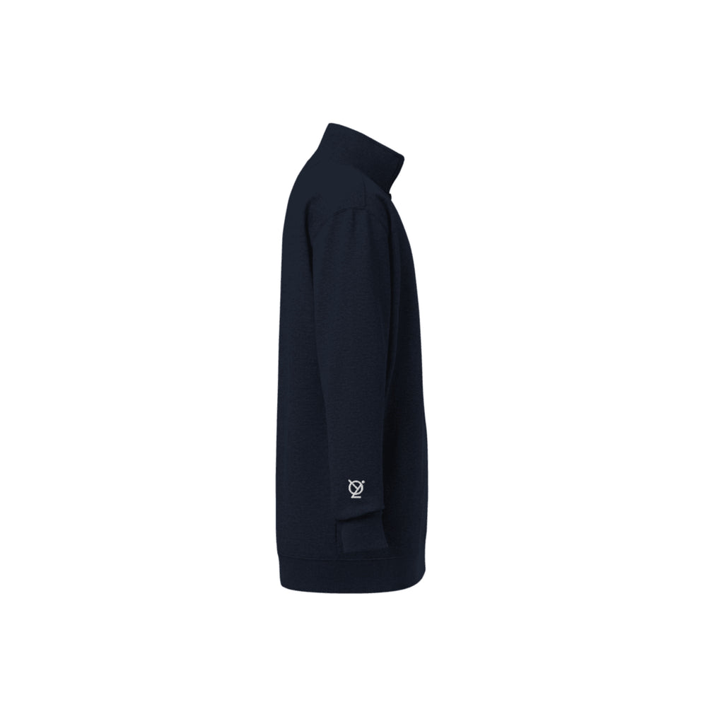 Olilvury Sweatshirt with 1/4 Zipped High Collar (Navy Mottled)